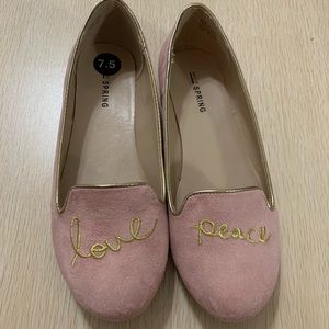 Pink loafers